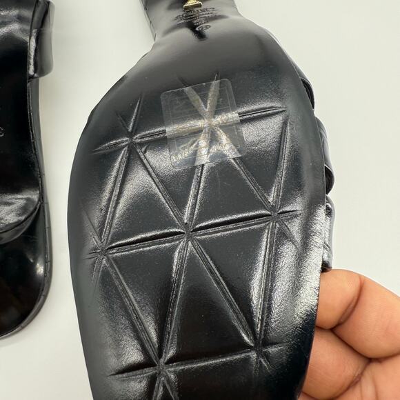 Schutz Keefa Black Croc Embossed Heeled Sandals Strappy Slip On Mules Womens 7 - Picture 13 of 14